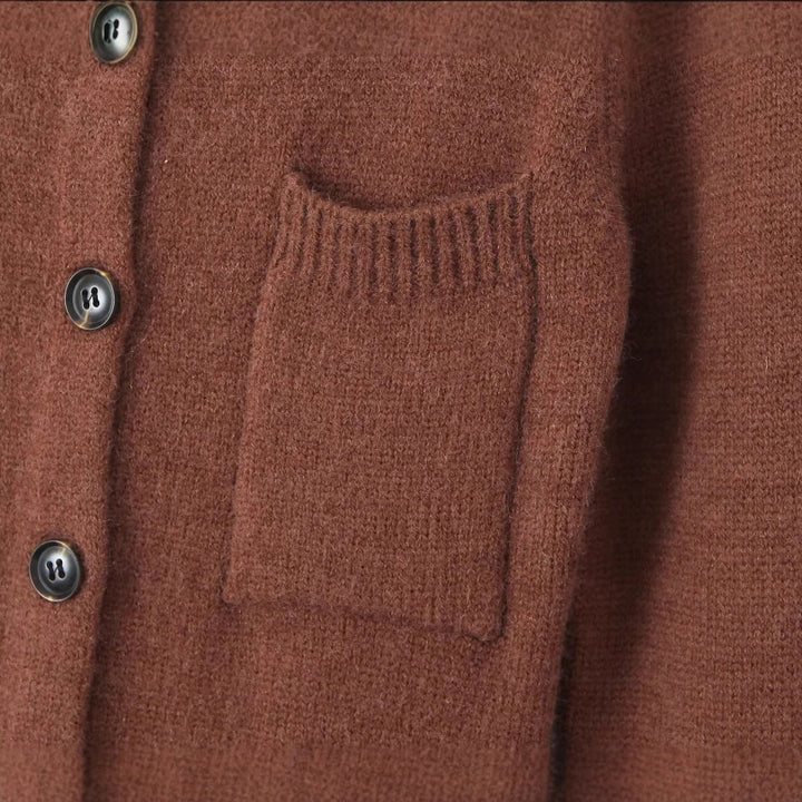 Women long cardigan with pockets and button closure Lune London