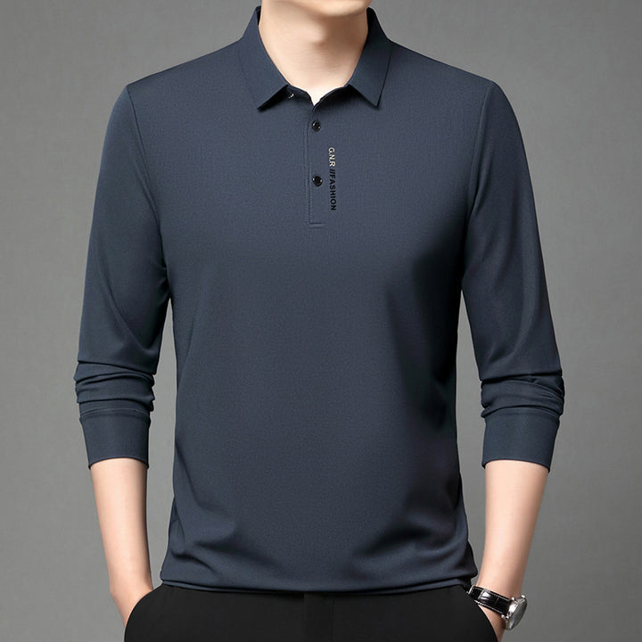 Men's long sleeve polo in breathable functional fabric Lune London