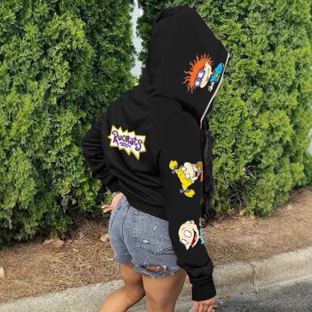 Hooded sweatshirt for women with a creative cartoon design Lune London