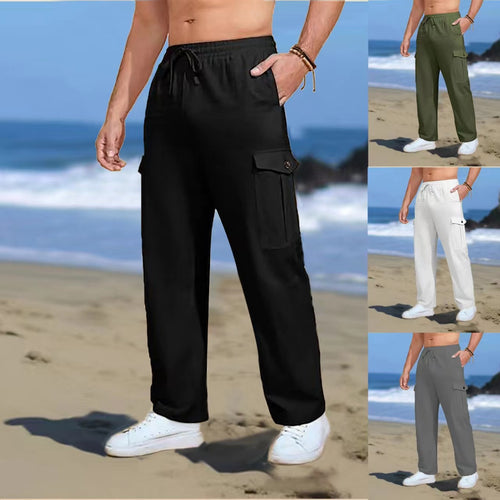 Casual cargo pants for men with elastic waistband and practical side pockets Lune London