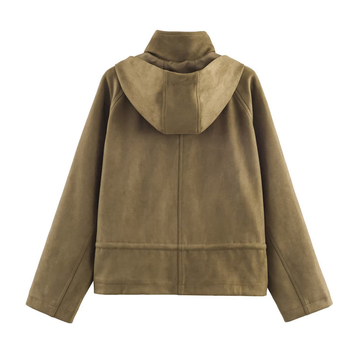 Modern women's transitional jacket with hood and practical pockets Lune London