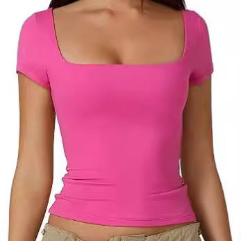 Women Fitted Crop-top with Square Neck Lune London