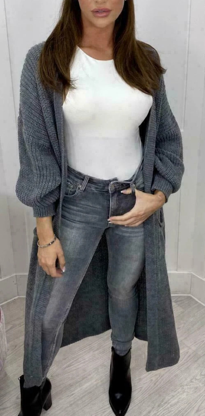 Ladies' knitted coat with deep pockets and modern details Lune London