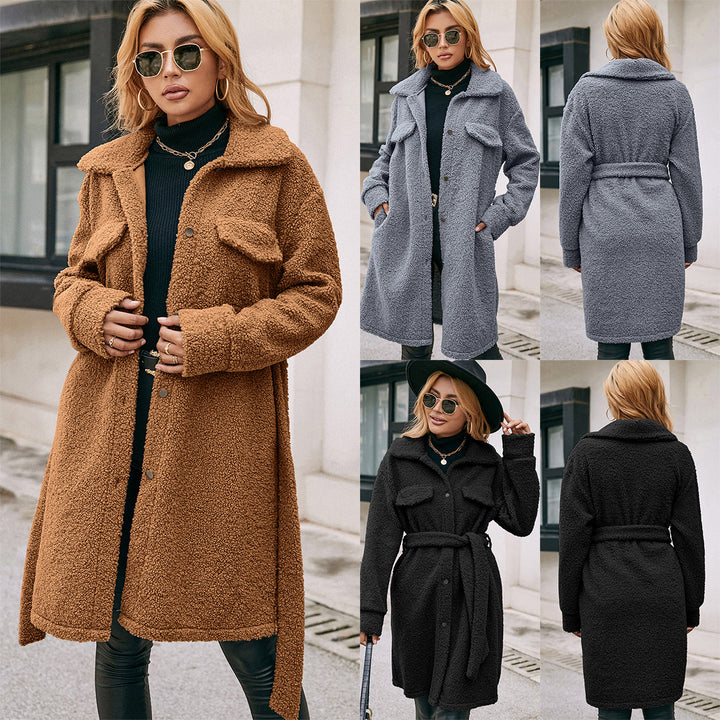 Ladies Cozy Teddy Jacket with Spacious Pockets and Chic and Stylish Button Details