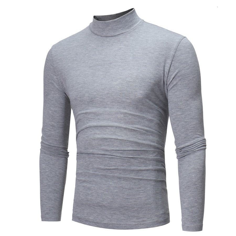 Chic und Stil | Men's Elegant Long Sleeve Shirt with High Collar and Figure-Hugging Cut