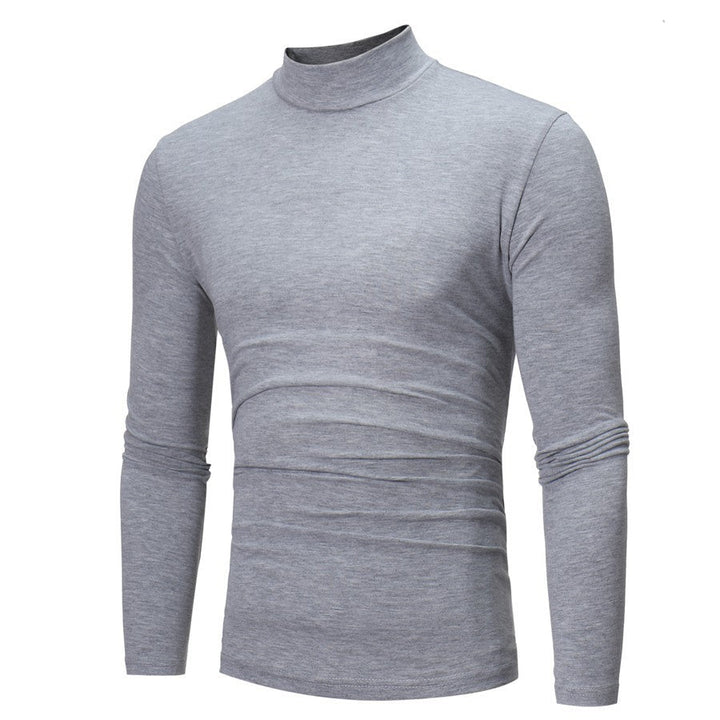 Chic und Stil | Men's Elegant Long Sleeve Shirt with High Collar and Figure-Hugging Cut