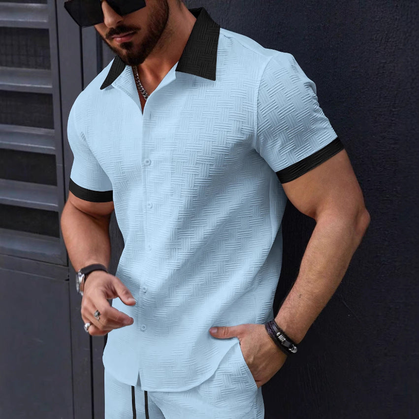 Structured short-sleeve shirt for men with buttons Lune London