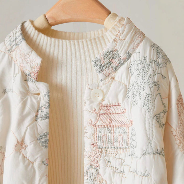 Veste matelassée légère pour femmes avec broderies élégantes Chic & Stil