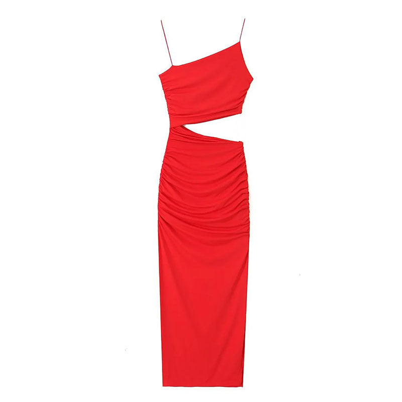 Robe maxi élégante pour femmes avec découpes, design asymétrique et fronces Chic & Stil
