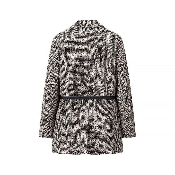 Ladies Elegant Wool Jacket with Waist Belt Lune London