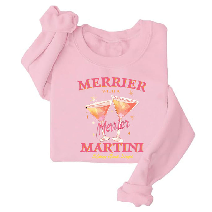 Sweat-shirt pour femmes avec motif de cocktail créatif et coupe décontractée Chic & Stil