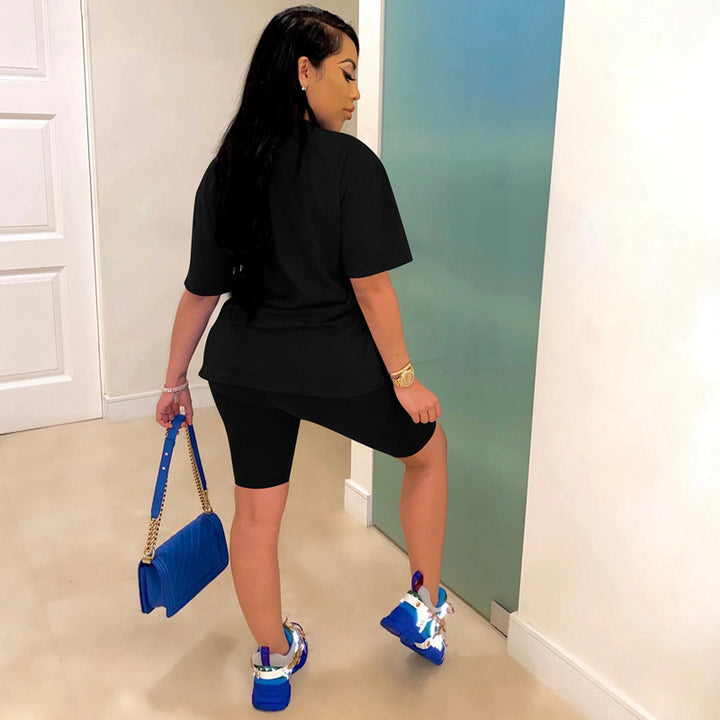 Ensemble de shorts sportifs pour femmes avec imprimé motivant et coupe tendance Chic & Stil
