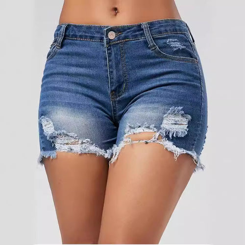 Women Destroyed Denim Shorts Lune London