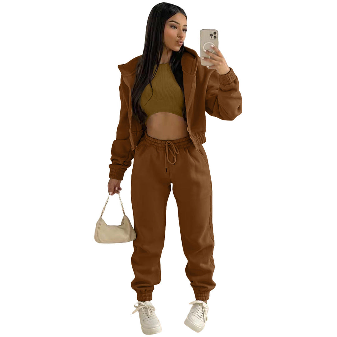 Women's Stylish Tracksuit with Casual Hoodie and Elastic Waistband Elements Lune London