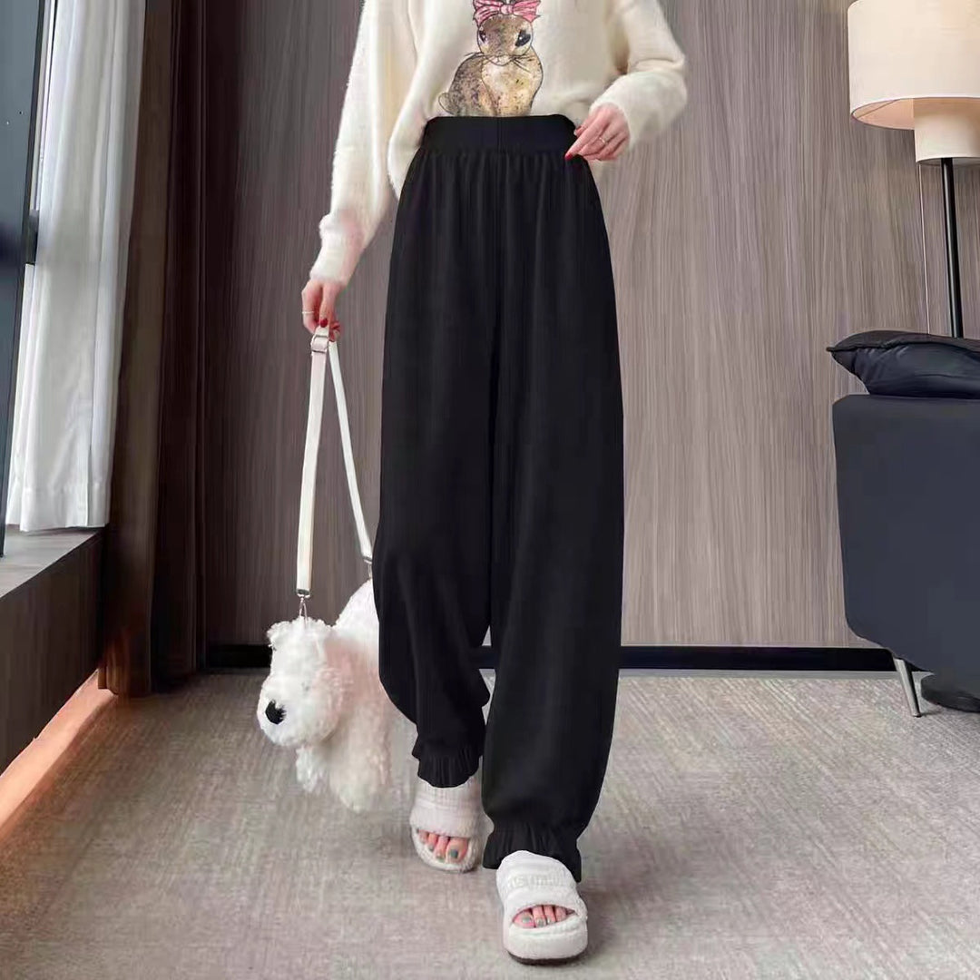 Comfortable palazzo pants for women in shiny material Lune London