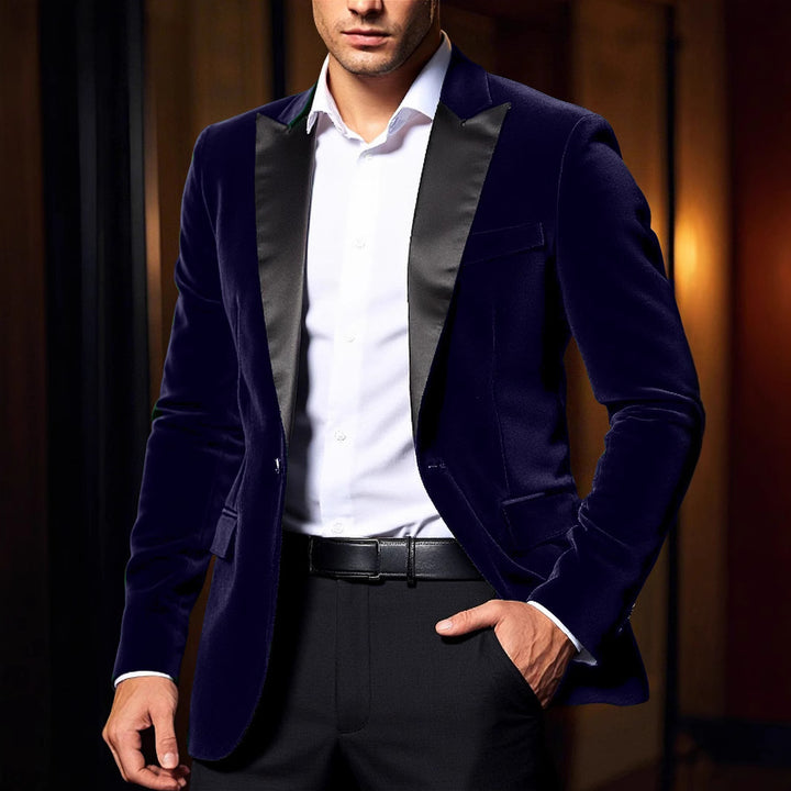 Elegant velvet jacket for men with satin collar Lune London