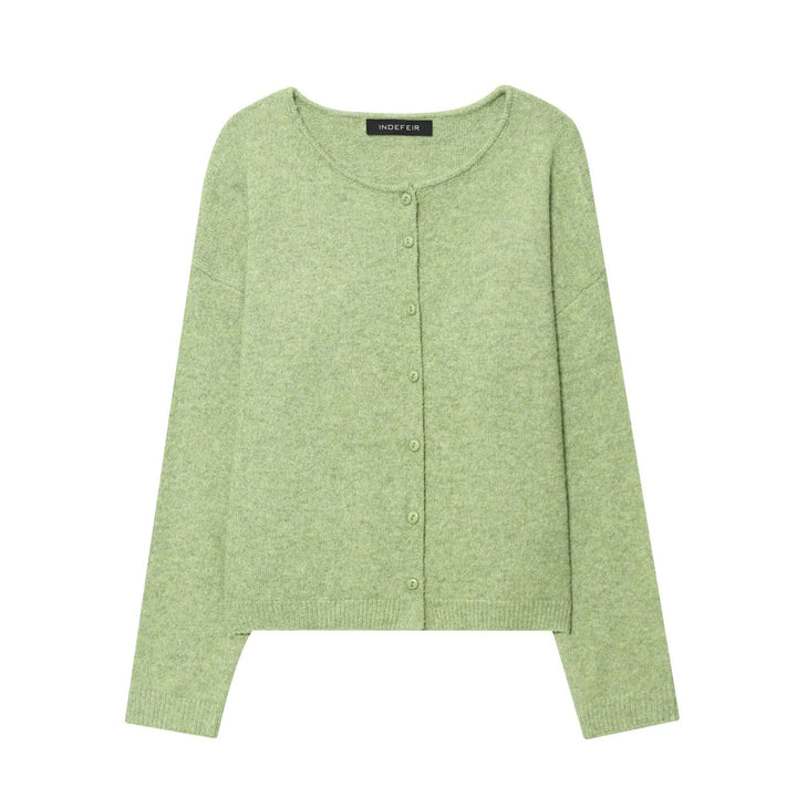 Lightweight knitted jacket for women with button neckline and relaxed fit Lune London