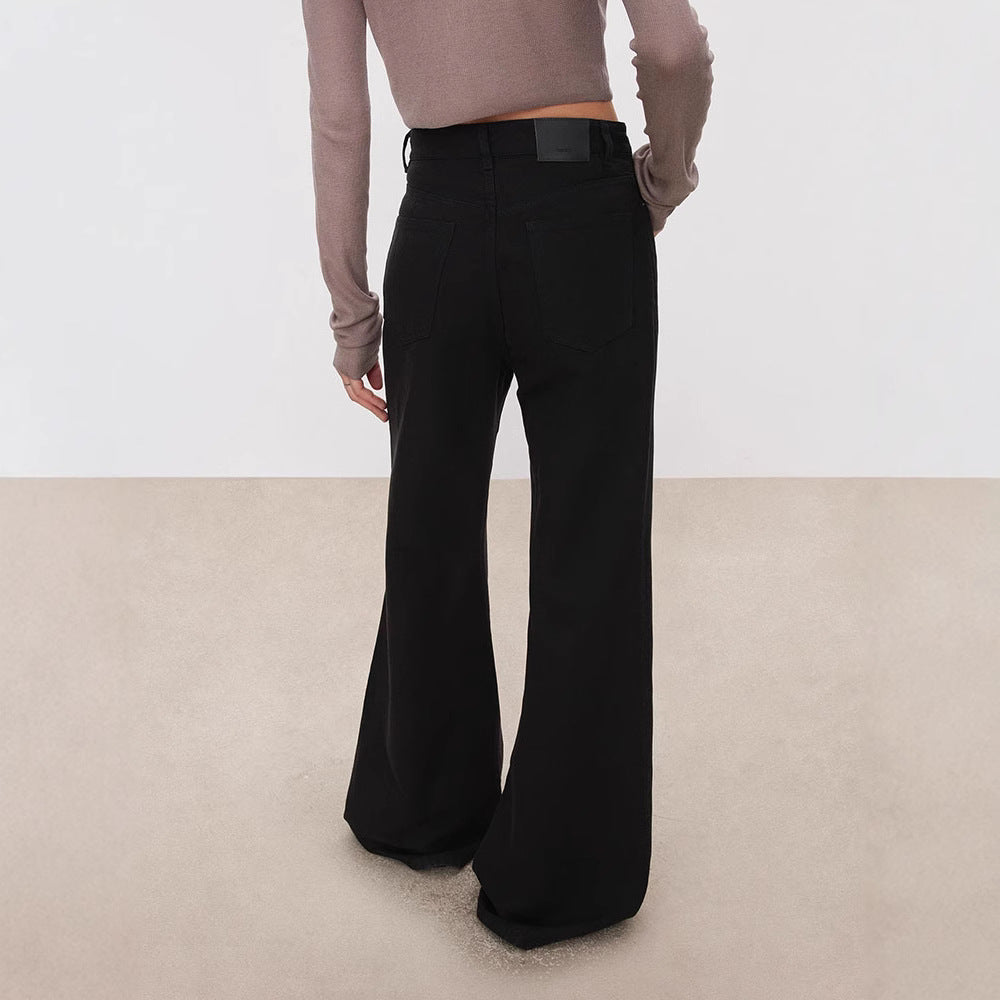 Jeans taille haute large pour femmes Chic & Stil