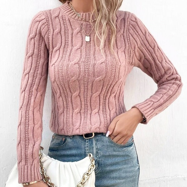 Knitted sweater for women with embossed pattern and fitted cut Lune London