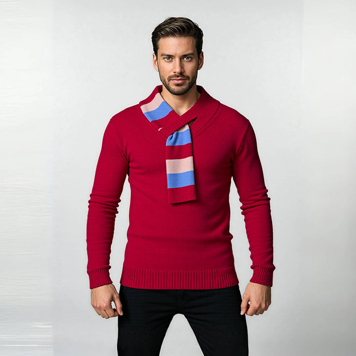 Men's Elegant Sweater with Modern Shawl Collar and High-Quality Finish Lune London