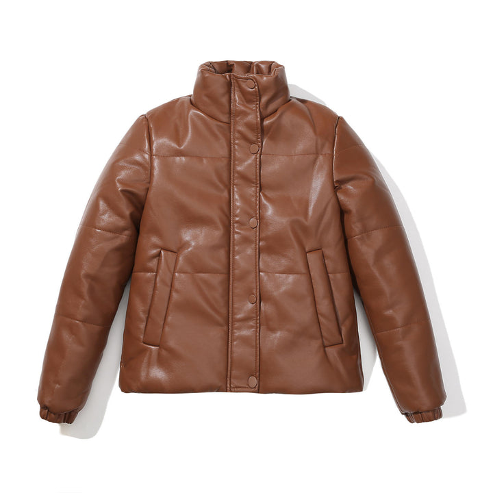 Cozy faux leather jacket for women with a sophisticated quilted design Lune London