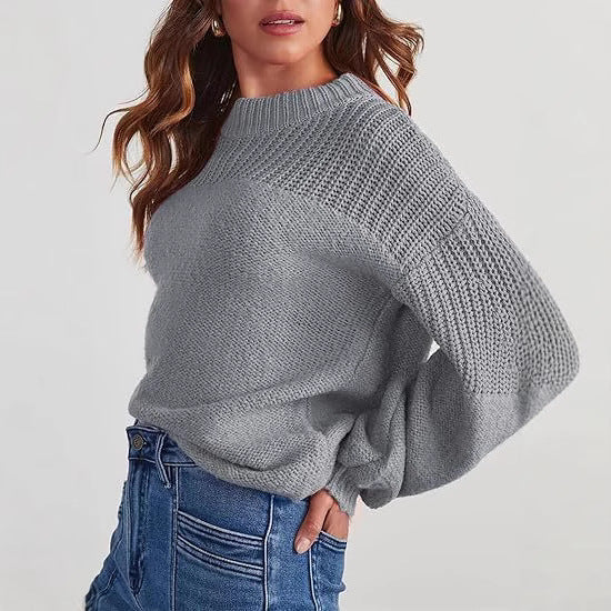 Fashion knit sweater for women with drop shoulders and casual fit Lune London