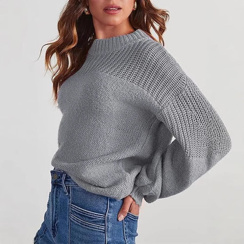 Fashion knit sweater for women with drop shoulders and casual fit Lune London