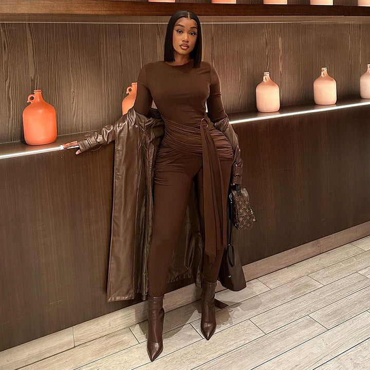 Women complete outfit elegant with refined draping Lune London