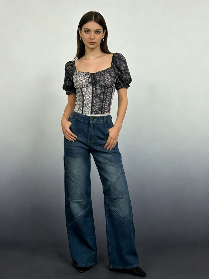 Women's loose-fitting jeans with unique seam details Lune London