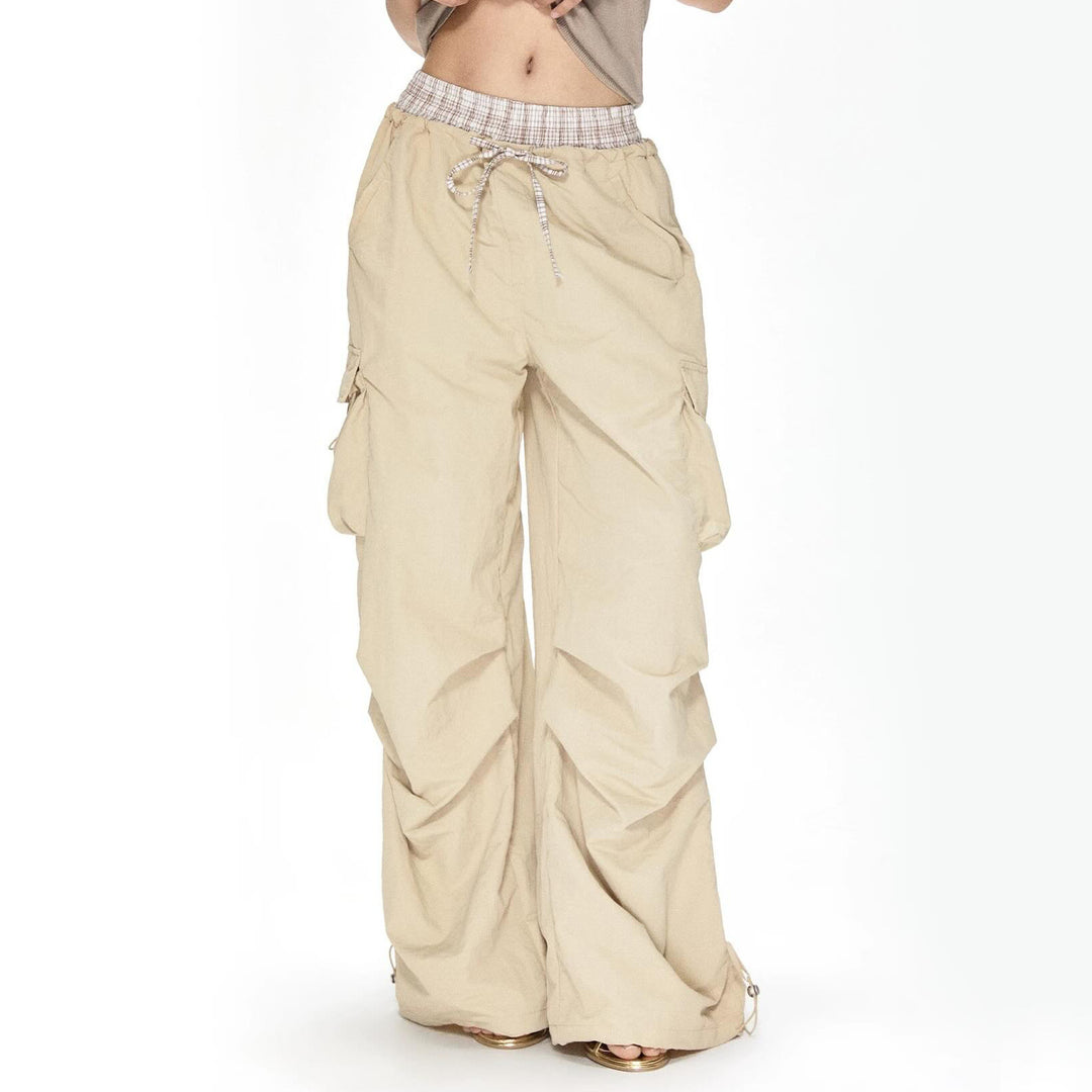 Wide-leg cargo pants for women with adjustable waistband Lune London