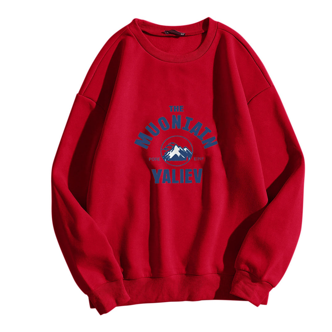 Women's cozy sweatshirt with front mountain motif Chic & Stil