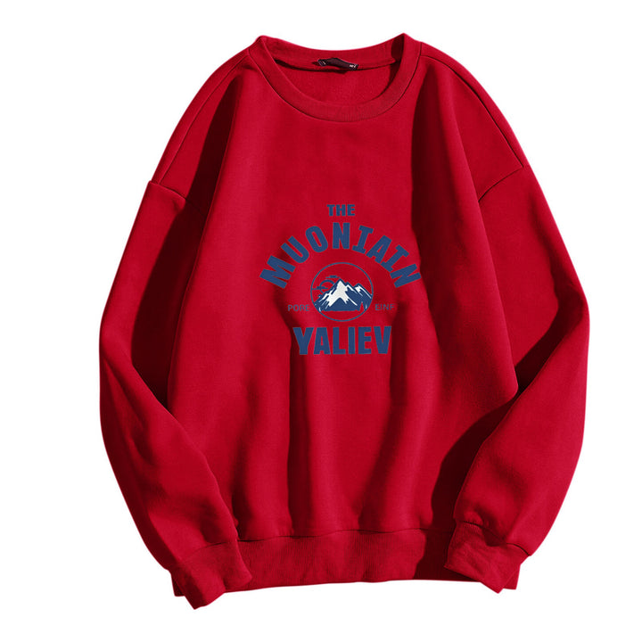 Women's cozy sweatshirt with front mountain motif Chic & Stil