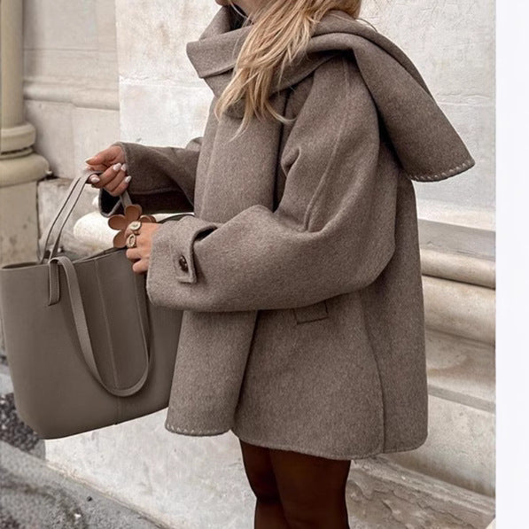Wool coat plus size for women with trendy cut and practical pockets Lune London