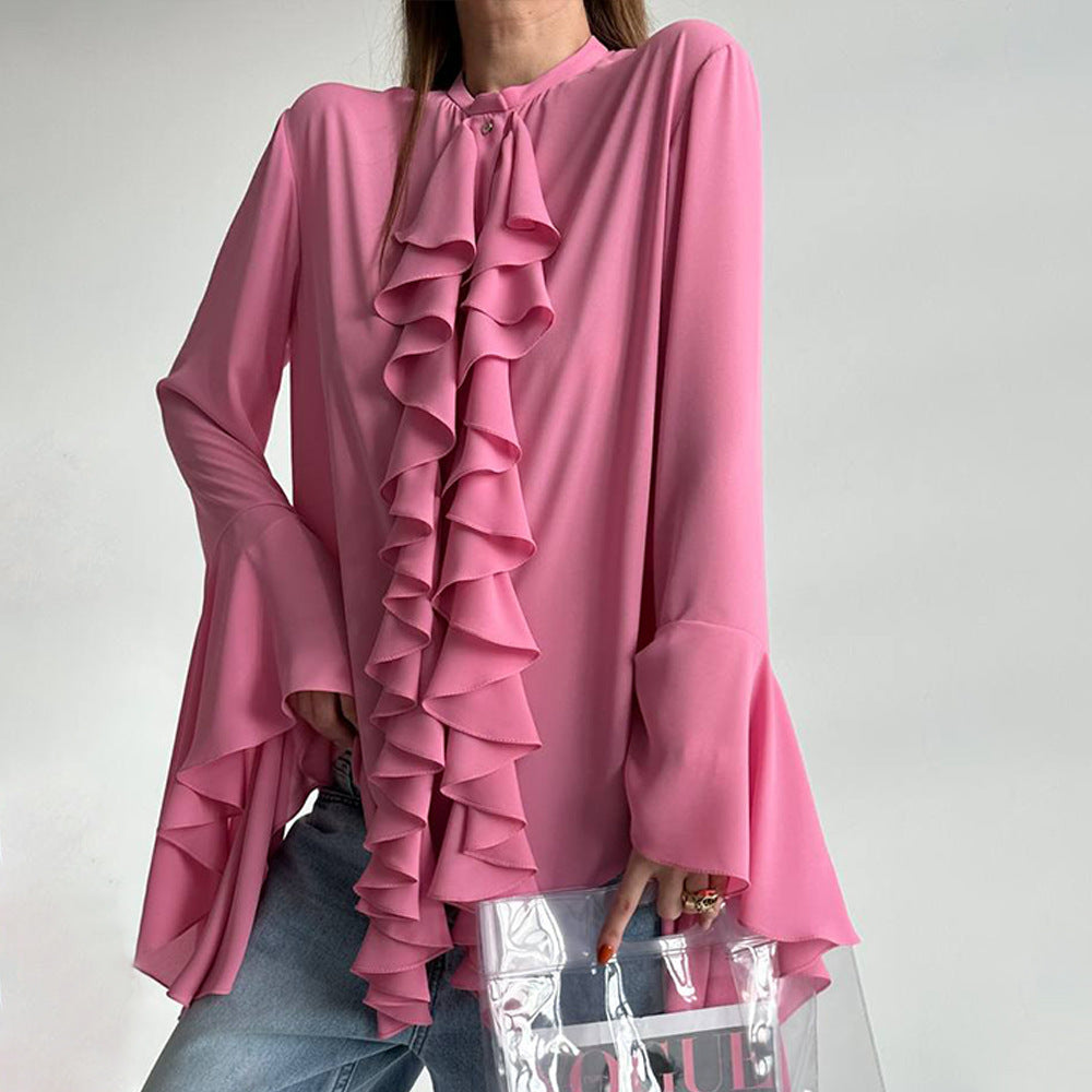 Ruffled blouse for women with flared sleeves Lune London