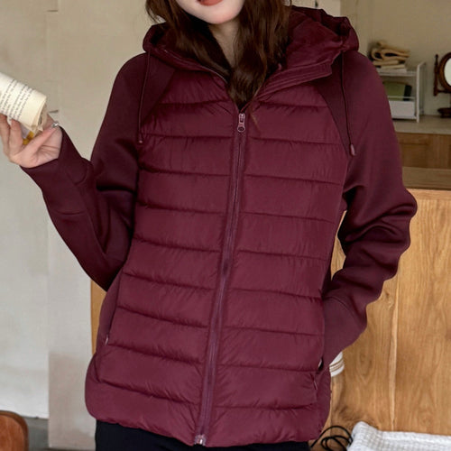 Ladies innovative hybrid jacket with high collar and detachable hood Lune London