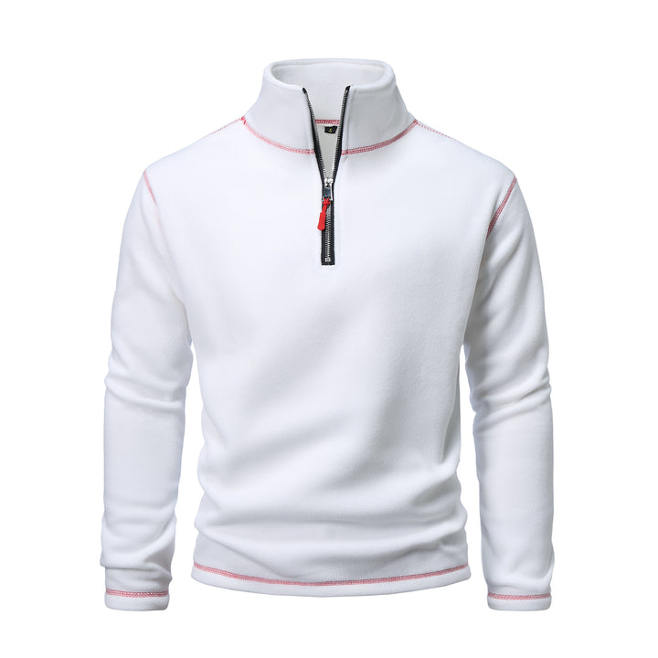 Fleece pullover for men with high collar and half-zip Lune London