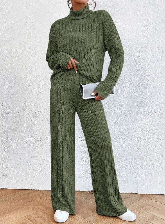 Women’s casual knit jumpsuit with high collar Lune London