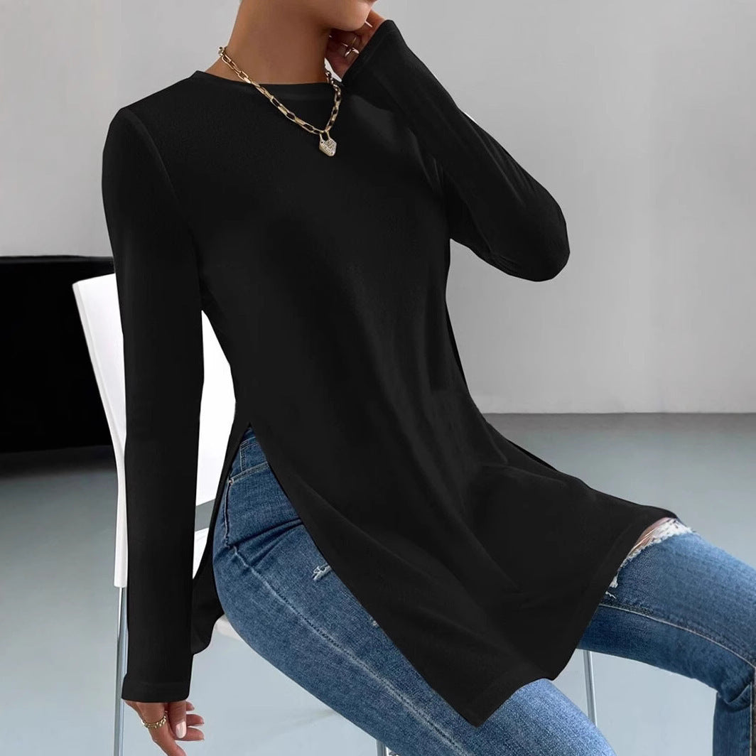 Ladies Long top with side slits and elegant cut Lune London