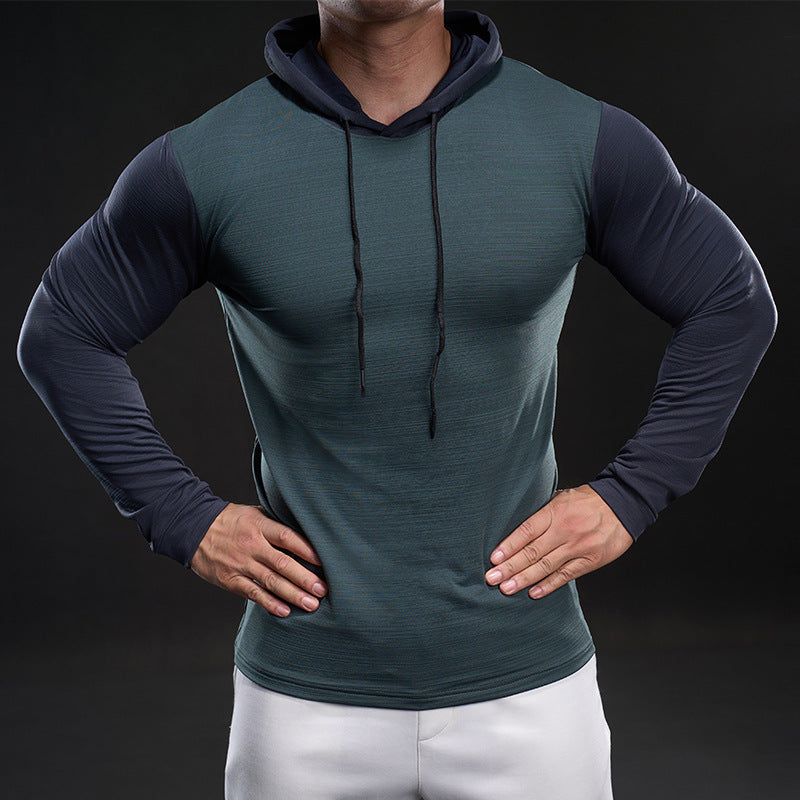Men's functional long-sleeve breathable t-shirt with hood Lune London