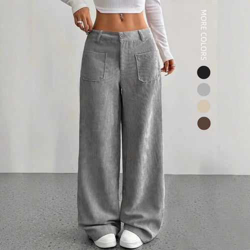 Wide corduroy pants for women with pockets Lune London