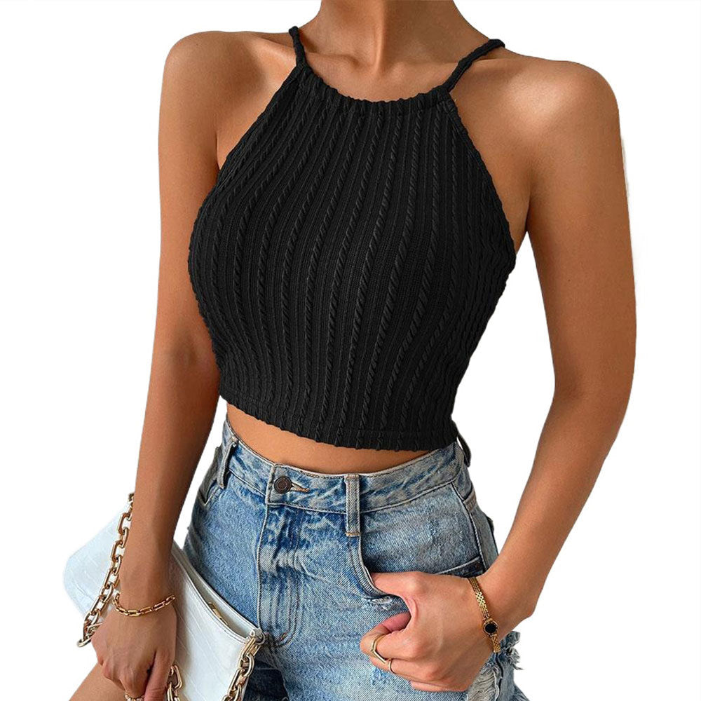 Short tank top for women with elegant ribbed texture Chic & Stil