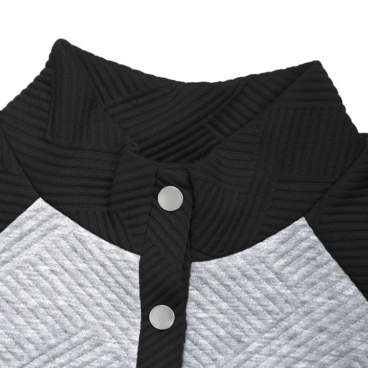 Casual women's sweater with textured design and button placket Lune London