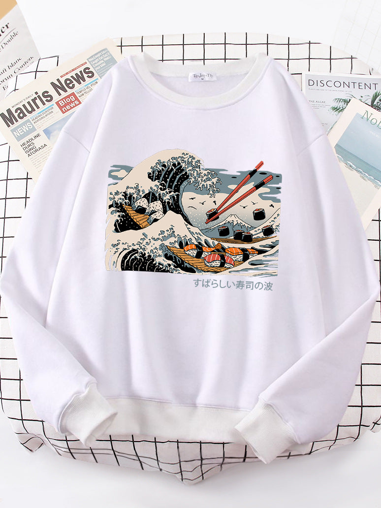 Sweat-shirt femme avec design de vague artistique et coupe confortable Chic & Stil