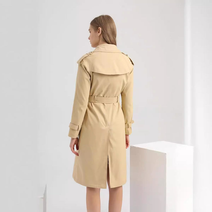 Elegant trench coat for ladies with adjustable belt and luxurious button details Lune London