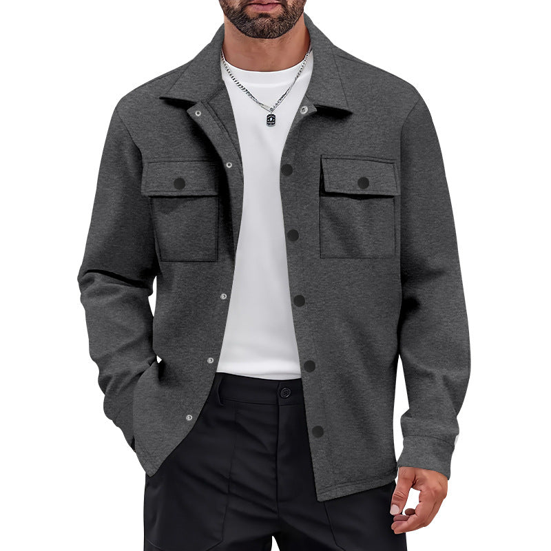 Versatile flannel jacket for men with patch pockets and modern cut Lune London