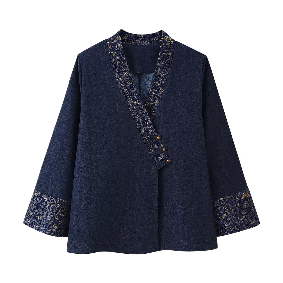 Elegant ladies' jacket with embroidered collar and button closure Lune London