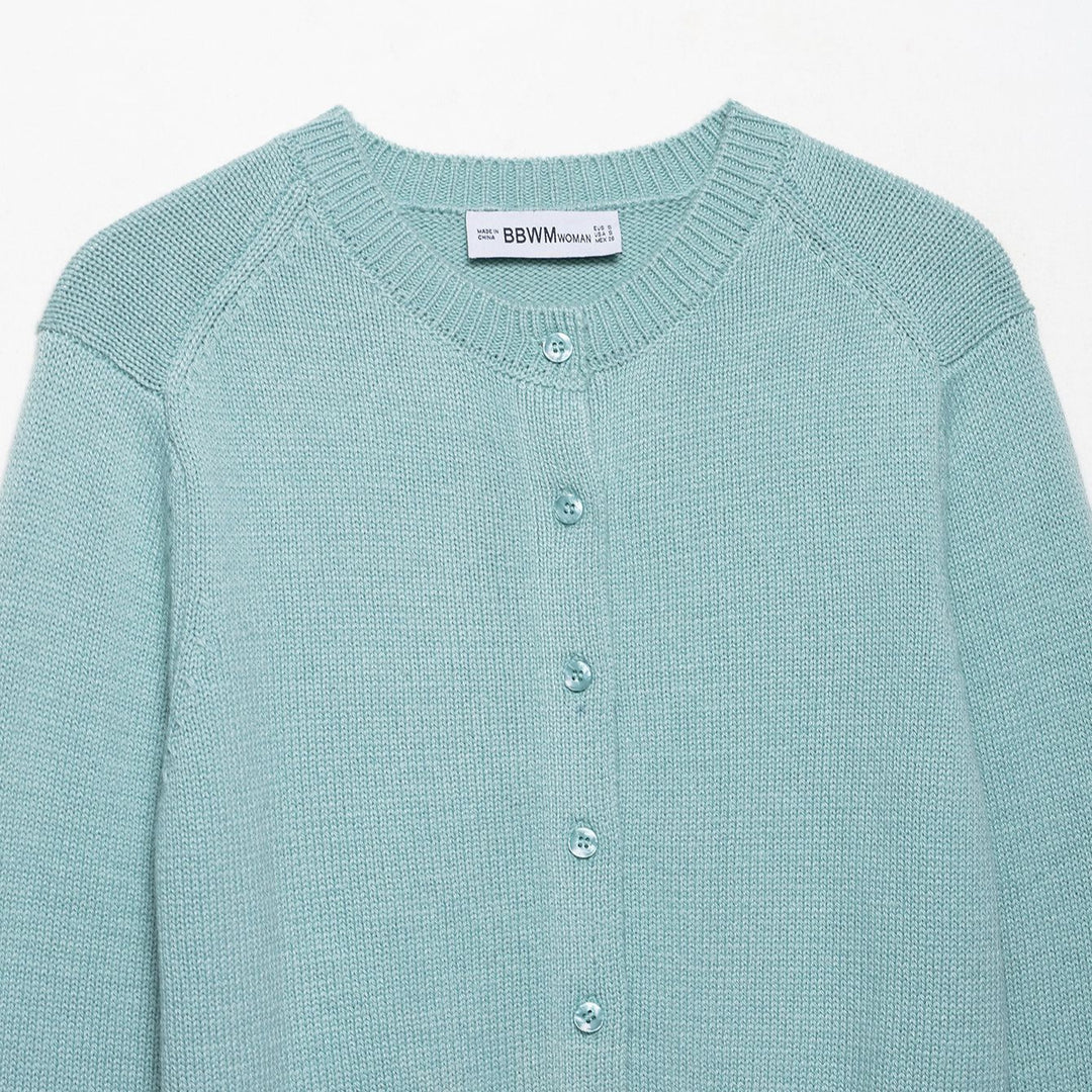 Fine knit cardigan for women with round neckline Lune London