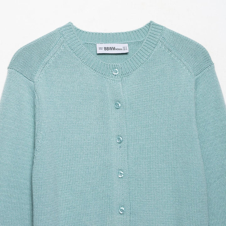 Fine knit cardigan for women with round neckline Lune London