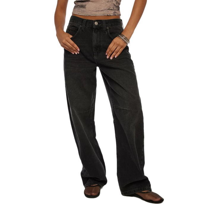 Women's casual wide jeans with high-cut waistband and side pockets Lune London