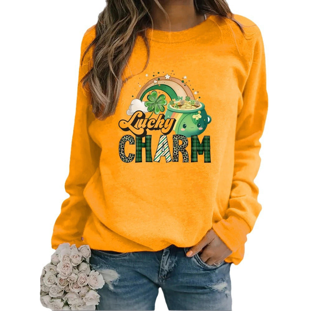 Sweat-shirt pour femmes avec motif chanceux créatif Chic & Stil